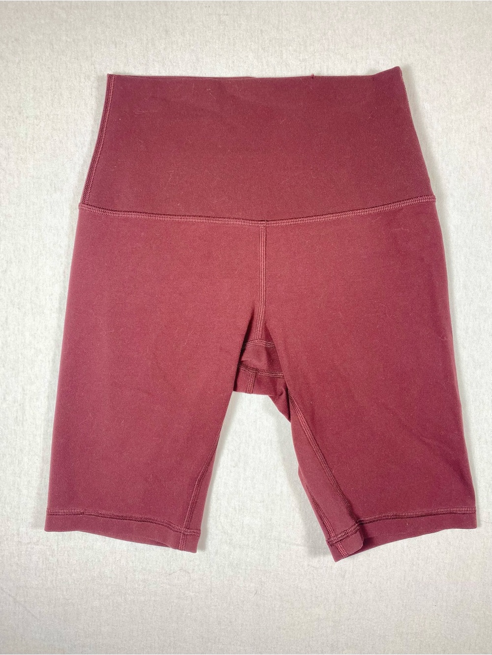 lululemon Women's Burgundy High Rise Biker Shorts Knit Stretch 8" Inseam XS?